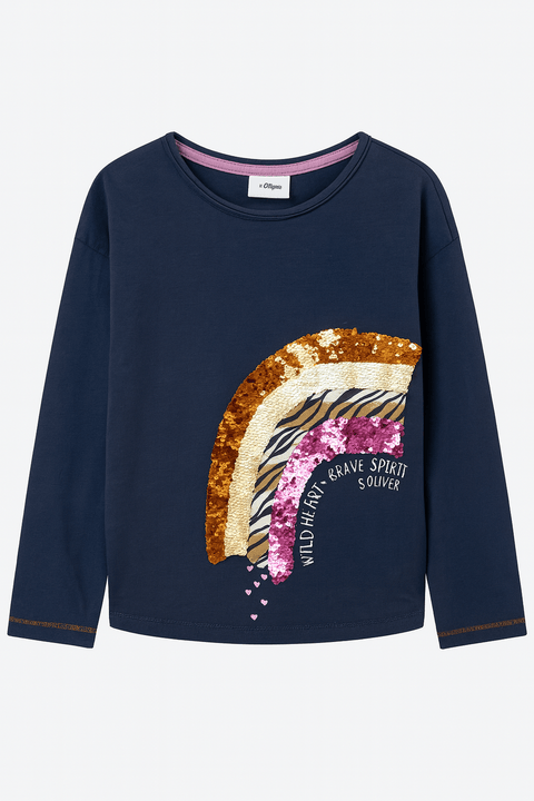 S.Oliver Girl's Navy Long-Sleeve Blouse |S.Oliver in Lebanon
