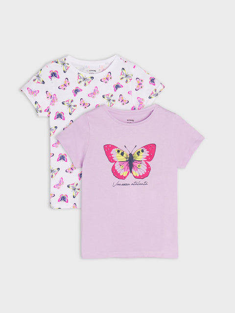 Sinsay Girls’ Butterfly Graphic Two-Piece T-Shirt Set | Sinsay in Lebanon