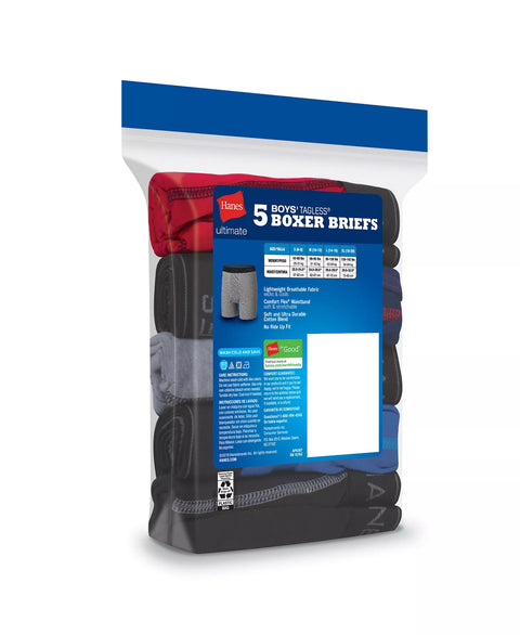 Hanes Boys Multi Color Pack of 5 Ultimate Cotton Blend Boxer Briefs | Hanes In Lebanon