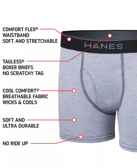 Hanes Boys Multi Color Pack of 5 Ultimate Cotton Blend Boxer Briefs | Hanes In Lebanon