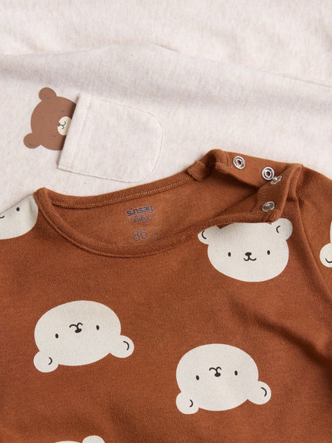 Sinsay Baby Boy's Beige/Brown Rompers 2-Pack | Sinsay In Lebanon