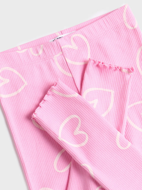 Sinsay Girl's Pink Leggings With Heart Print | Sinsay In Lebanon