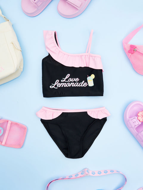 Sinsay Girl's Pink/Black 2 Piece Swimsuit With A Print | Sinsay In Lebanon