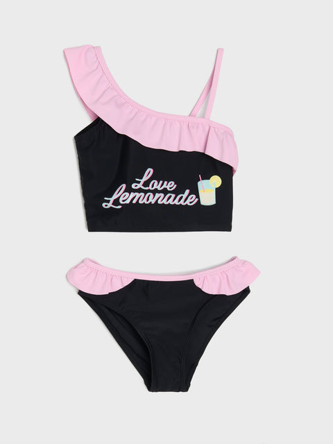 Sinsay Girl's Pink/Black 2 Piece Swimsuit With A Print | Sinsay In Lebanon