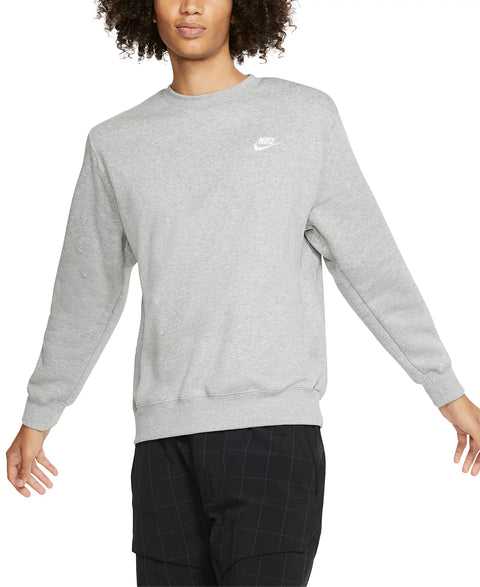 Nike Men's Grey Heather Club Fleece Crew Sweatshirt | Nike In Lebanon