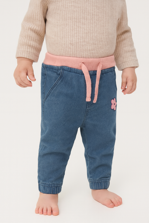 Sinsay Baby Girl's Blue Denim Jogger Pant | Sinsay In Lebanon