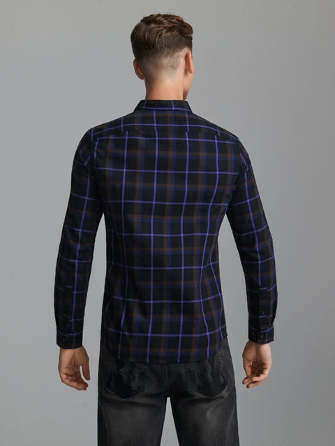 Sinsay Men's Black Checkered Slim fit Long Sleeve Shirt |Sinsay In Lebanon