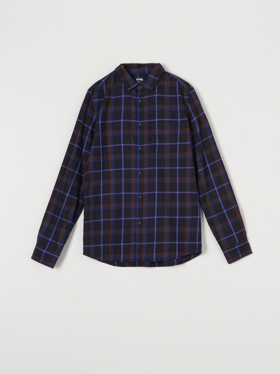 Sinsay Men's Black Checkered Slim fit Long Sleeve Shirt |Sinsay In Lebanon
