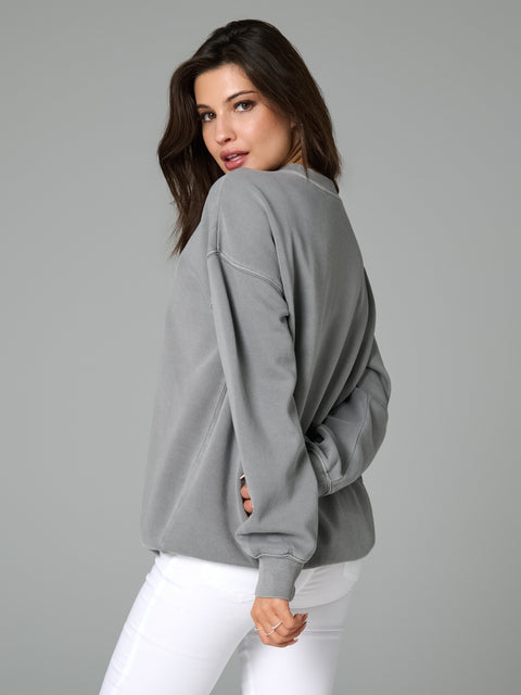 Sinsay Women's Gray Printed Crew Neck Long Sleeve Sweatshirt|Sinsay In Lebanon