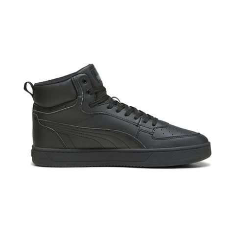 Black high-top sneaker on a white background