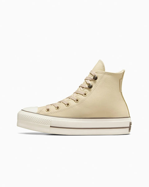 Converse Women's Beige Chuck Tayor All Star Lift Platform Weatherized Leather Sneakers|Converse In Lebanon
