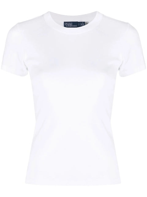 Polo Ralph Lauren Women's White Ribbed Cotton T-Shirt | Polo Ralph Lauren In Lebanon