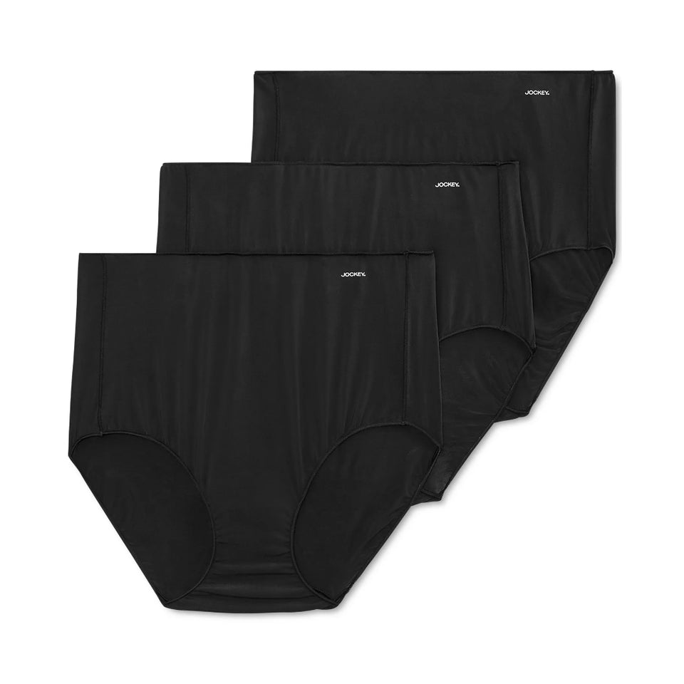 Jockey Women's Black 3 Pack. No Panty Line Promise TactelBrief