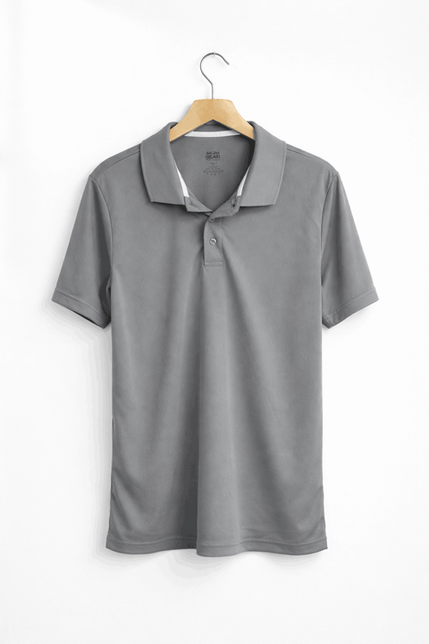 Kick Start Gear Men's Grey Polo Neck T-Shirt | Kick Start Gear In Lebanon