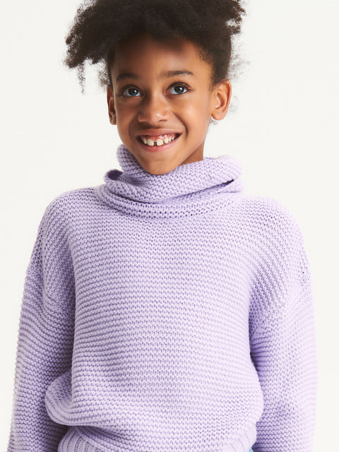 Reserved Girl's Lavender Structured Turtleneck Sweater | Reserved In Lebanon