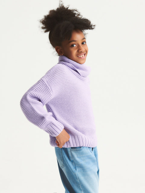 Reserved Girl's Lavender Structured Turtleneck Sweater | Reserved In Lebanon