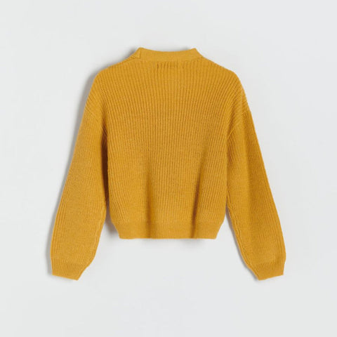 Reserved Boy's Mustard V Neck Knitted Cardigan | Reserved In Lebanon