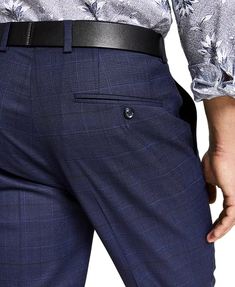 Bar III Men's Navy Plaid Slim-Fit Wool Suit Pants | Bar III In Lebanon