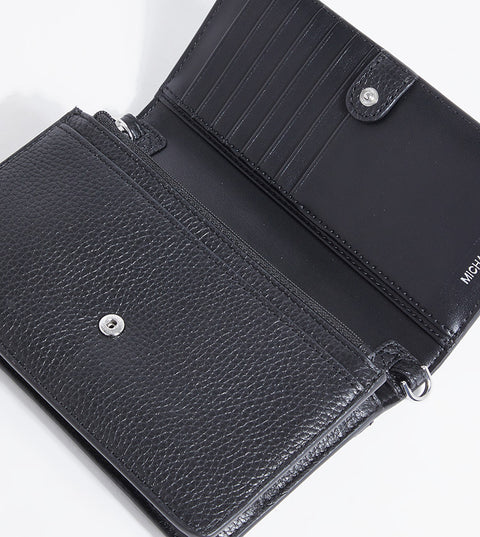 Michael Kors Women's Black Jet Set Small Pebbled Leather Smartphone Convertible Crossbody Bag | Michael Kors In Lebanon