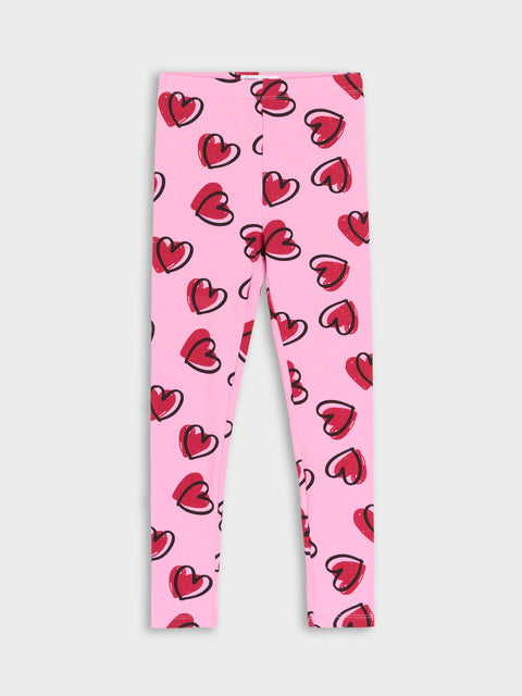 Sinsay Girl's Pink With Heart Printed Legging  |Sinsay  in Lebanon