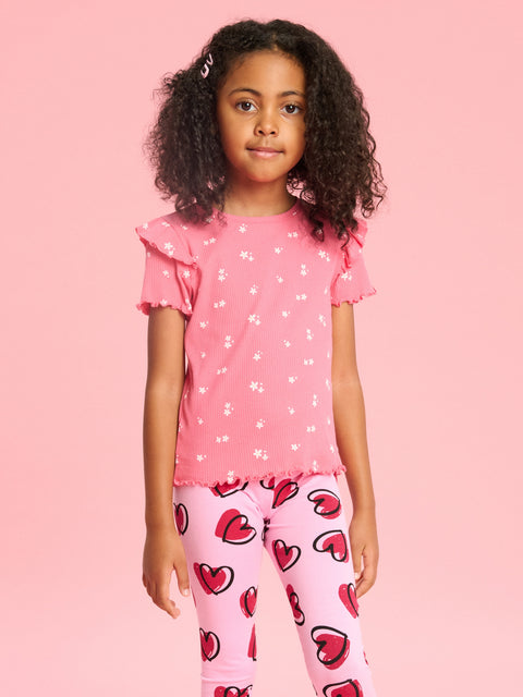 Sinsay Girl's Pink With Heart Printed Legging  |Sinsay  in Lebanon