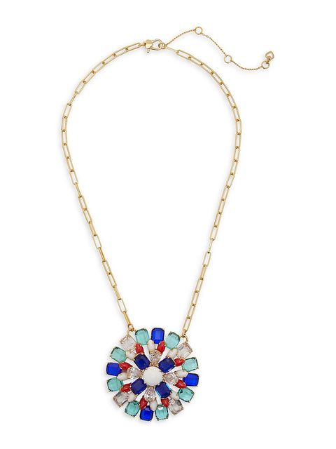 Kate Spade Women's Firework Floral Goldtone & Multistone Circular Pendant Necklace | Kate Spade In Lebanon