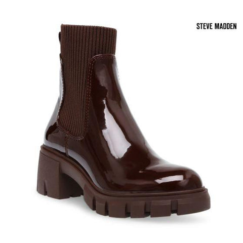 Steve Madden Women's Brown Hutch Patent Synthetic Ankle Boots  |Steve Madden in Lebanon