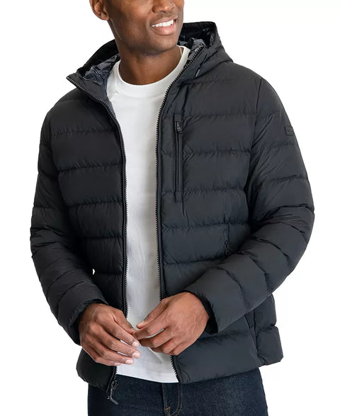 Michael Kors Men's Dark Grey Hooded Puffer Jacket | Michael Kors In Lebanon