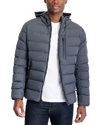 Michael Kors Men's Dark Grey Hooded Puffer Jacket | Michael Kors In Lebanon