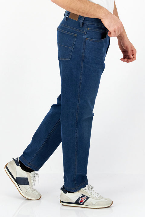Kirkland Signature Men's Blue Regular Fit Mid Waist Stretchable Denim Jeans | Kirkland Signature In Lebanon