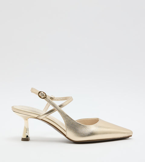 Anne Klein Women's Gold Metallic Ankle Strap Sandals | Anne Klein In Lebanon