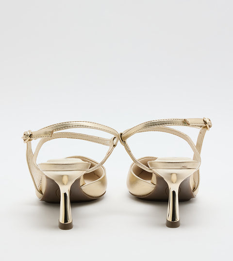 Anne Klein Women's Gold Metallic Ankle Strap Sandals | Anne Klein In Lebanon