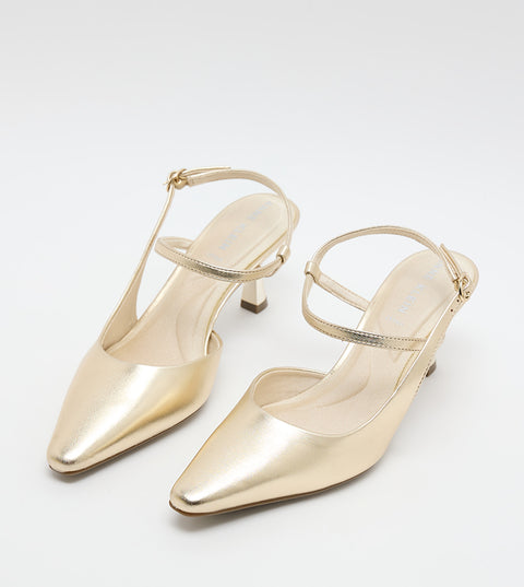 Anne Klein Women's Gold Metallic Ankle Strap Sandals | Anne Klein In Lebanon