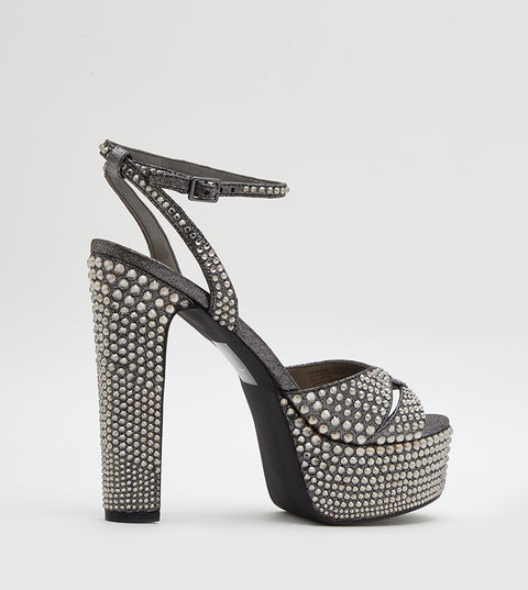 Steve Madden Women's Pewter Fabric Heel Sandals | Steve Madden in Lebanon