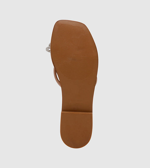 Steve Madden Women's Tan Stylet Open Toe Flat Sandals | Steve Madden In Lebanon