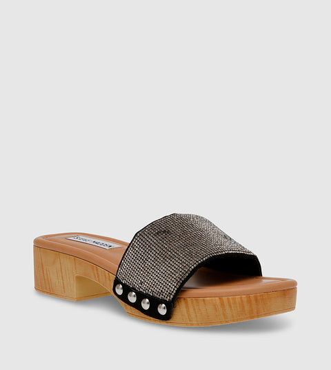 Steve Madden Women's Black Pewter Adaze Sandals | Steve Madden in Lebanon