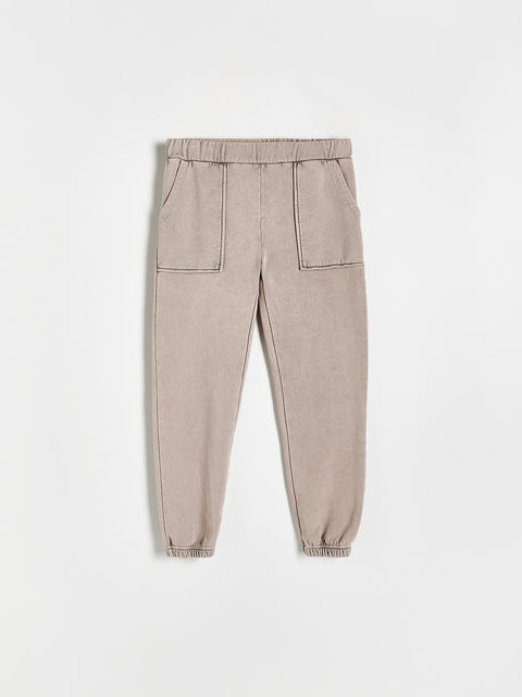 Reserved Girl's Beige Sweatpants With A Washed Effect | Reserved In Lebanon