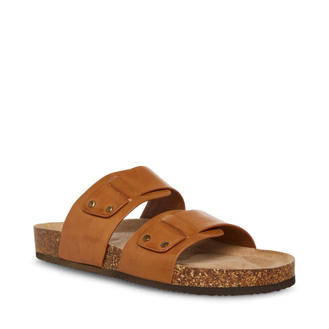 Steve Madden Men's Camel Cognac Leather Slippers | Steve Madden In Lebanon