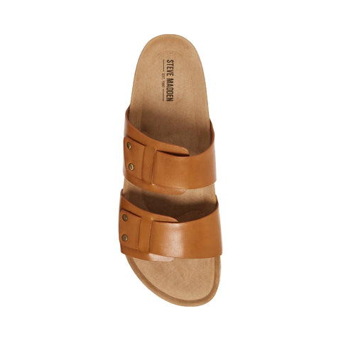 Steve Madden Men's Camel Cognac Leather Slippers | Steve Madden In Lebanon