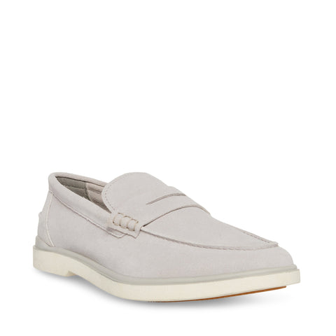 Light gray loafer shoe on a white background
