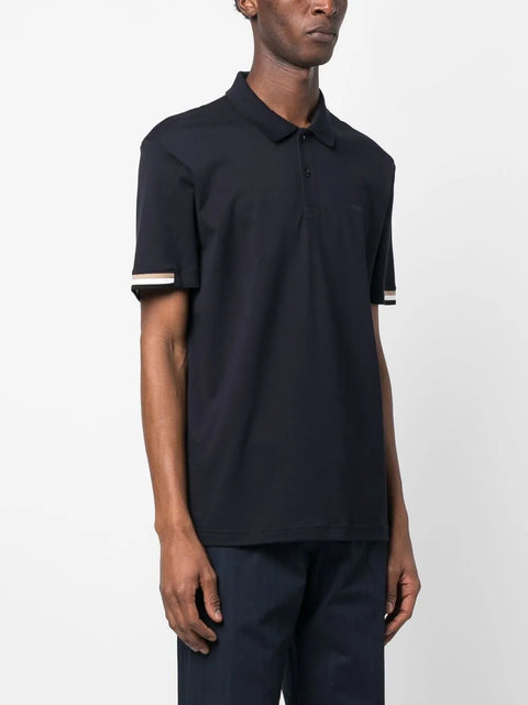 Boss Men's Navy Short Sleeve Polo Neck T-Shirt | Boss In Lebanon