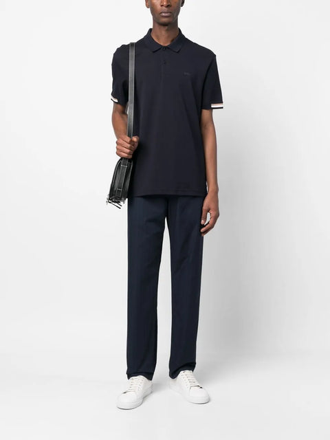 Boss Men's Navy Short Sleeve Polo Neck T-Shirt | Boss In Lebanon