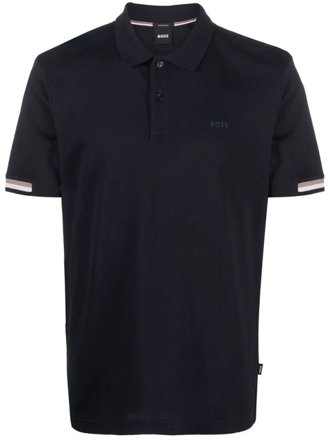 Boss Men's Navy Short Sleeve Polo Neck T-Shirt | Boss In Lebanon