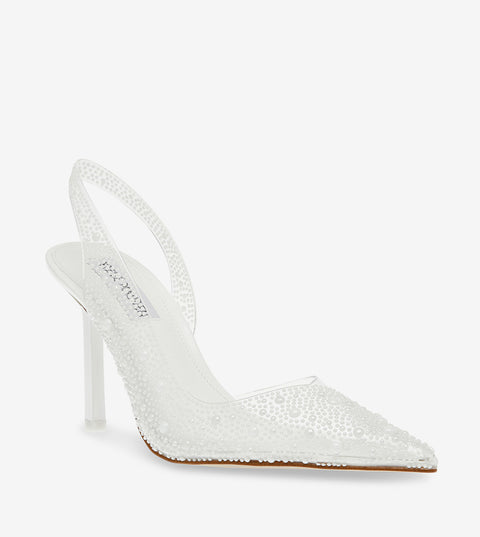 Steve Madden Women's  Off White Embellished Slingback Pumps Heels | Steve Madden In Lebanon