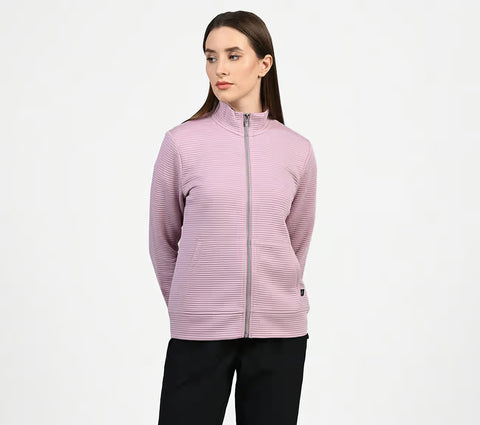 Skechers Women's Light Purple GoWalk Ribbed Full-Zip Jacket | Skechers in Lebanon