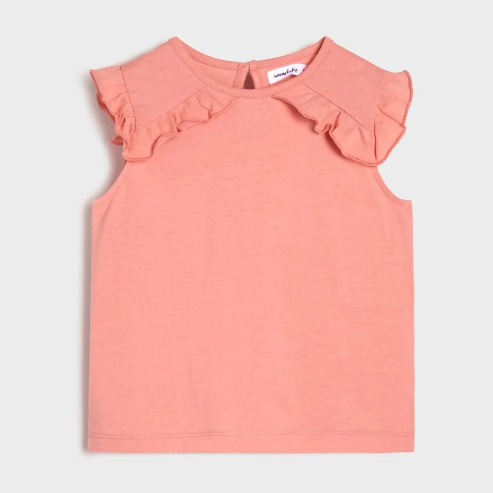Sinsay Girl's Peach Crew Neck Sleeveless Blouse