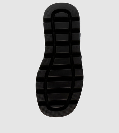 Steve Madden Women's Black Leather Transporter Sandal |Steve Madden In Lebanon