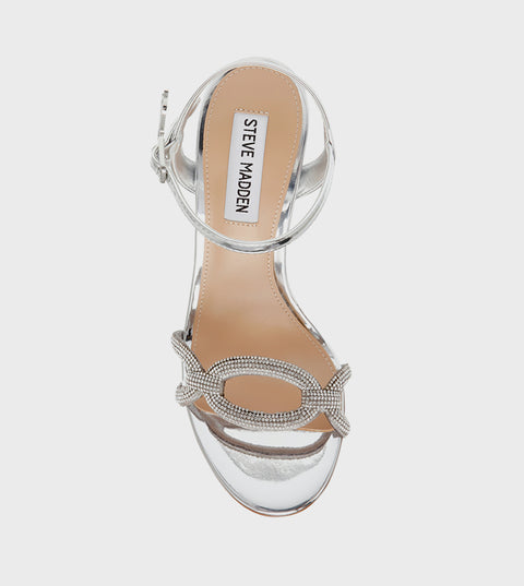 Steve Madden Women's Silver Satire Heeled Sandal |Steve Madden In Lebanon