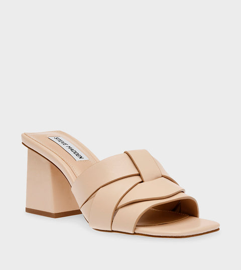 Steve Madden Women's Beige Leather Ariah Heeled Sandals |Steve Madden In Lebanon