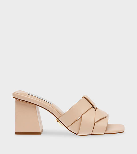 Steve Madden Women's Beige Leather Ariah Heeled Sandals |Steve Madden In Lebanon